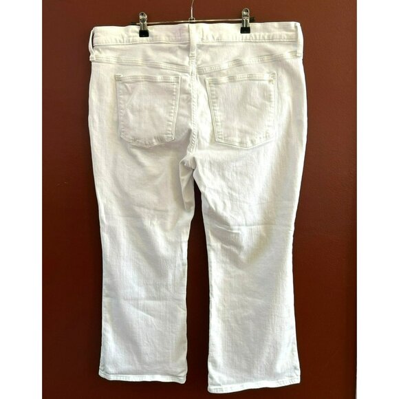 Madewell Women's White Mid-Rise Kick Out Jeans Zipper Fly Size 33P Cropped Wide - Picture 3 of 4
